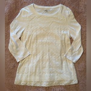 ⭐️ 3/$10 Croft & Barrow White Lace Top